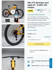 vtt électrique homme EXPL520 Rockrider Quasi Neuf Moins De 200km Couleur Mangue