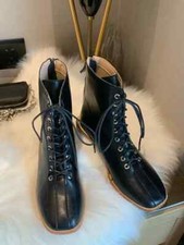 Bottes Cuir Synthetique Noir