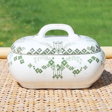 Ancienne boîte à savon en faïence de K & G Lunéville modèle Charlemagne