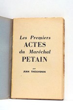 THOUVENIN LES PREMIERS ACTES