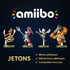 Lot 4 Jetons Amiibo • YUNOBO BABIL SIDON RIJU • Zelda Tears of the Kingdom TOTK