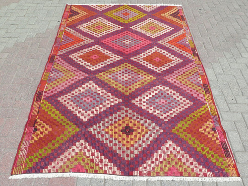 Tapis kilim laine vintage - kilim, en