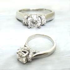 Bague de fiançailles ronde en