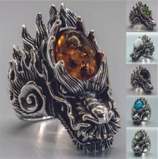 Bague Dragon 925 Argent Motard