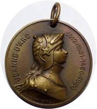 Médaille Ville d'Amiens Jeanne d'Arc 1920 par Corbierre