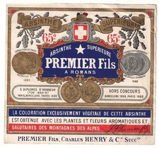 Ancienne étiquette Absinthe