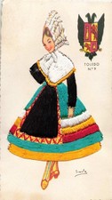 CPA FANTAISIE BRODÉE TENUE DANSE TRADITIONELLE TOLEDO N°9 PAR IRAOLA