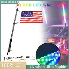 Antenne fouet avec application  RGB 3 pieds avec télécommande drapeau