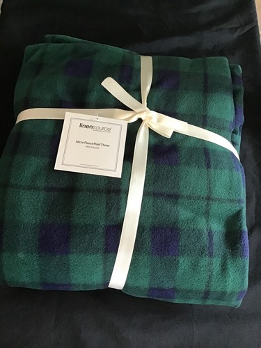 Linen source plaid throw - linen,