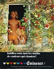 PUBLICITE ADVERTISING   1972    EMINENCE   slip sous vetements