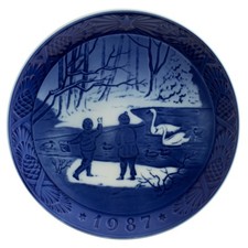 Royal Copenhagen Plat De Noël 1987 Porcelaine Originale Copenhague Première Sce