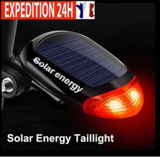 lampe Arrière Vélo Solaire – Éclairage Sécurité Nuit, VTT, Cyclisme Urbain