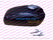 Réservoir d'essence Norton Commando Hi-Rider en acier noir + robinet de bouch...