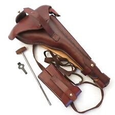 Etui cuir avec crosse bois pour P08 artillerie