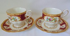 2 TASSES A THE DEJEUNER  PORCELAINE ANGLAISE ROYAL ALBERT LADY HAMILTON