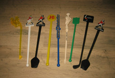 Lot de 9 Touilleurs Agitateurs publicitaire Vintage