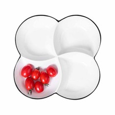  Assiette à compartiments en porcelaine 8,5 pouces : petit bol à sauce,