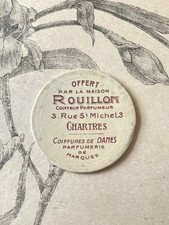 Ancien Miroir de poche Publicitaire Rouillon Coiffeur pour Dames à Chartres