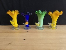 4 vases verres soufflé style
