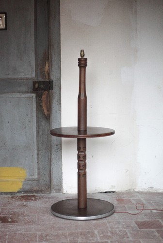 Lampadaire bois vintage - ,, table