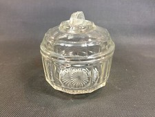 Ancien sucrier de table en verre sculpté vintage années 1950 bistrot brocante