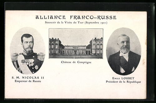 Postcard visite tsar - tsar, 1901