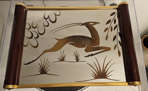 Plateau miroir art deco - miroir,