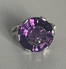 5362- Bague Ancienne Or Gris Améthyste