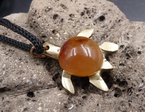 Collier tortue laiton et - tortue, en