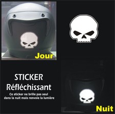 Sticker RETRO-REFLECHISSANTS SKULL - Harley HD - Tête de mort - 6cm x 6cm