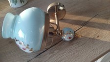 Mini Abat Jour Globe Opaline Suspension Bleue - Petit - Ancien Vintage -
