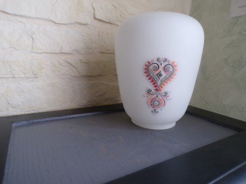 Abat jour opaline décor - jour,