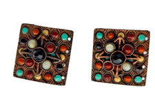 VINTAGE PAIRE DE BOUCLES OREILLES CLIP SIGNEES GAS BIJOUX