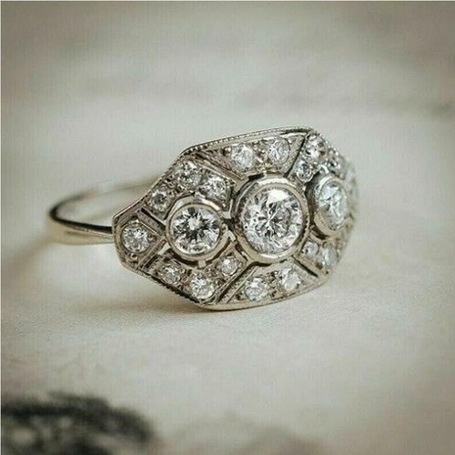 Bague diamant antique - en,