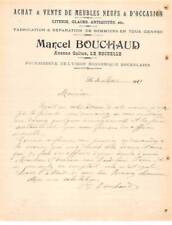 Facture.AM19865.La Rochelle.1920.Marcel Bouchaud.Meubles.Literie.Glace.Antiqui