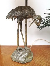Lampe héron bronze - , argenté