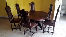 1 table, 6 chaises Style 