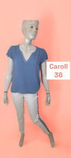 Caroll Taille 36 ? Haut top tee shirt manches courtes bleu femme T-shirt