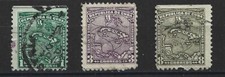 CARAIBES - CU BA  - Série de 3 timbres oblitérés "carte de Cu ba" de 1914
