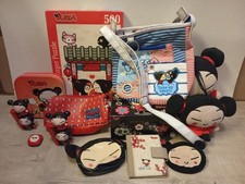 Pucca lot 13 objet figurine Sac main trousse peluche P. monnaie ecriture puzzle