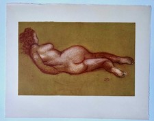 Aristide MAILLOL : Jeune fille nue couchée, héliogravure signée 1948