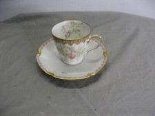 Belle tasse en porcelaine ancienne Haviland et sous-tasse GDA vers 1900-1930