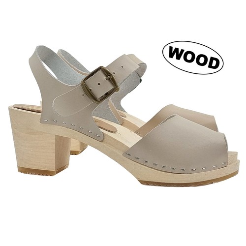Mule open toe cuir couleur - open, en