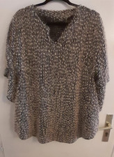 Pull à poils longs, taille TU, noir et beige - 34/36