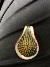 fine art glass pendant handblown glass implosion design heady jewelry