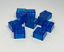 LEGO : 10x  Brique 2 x 2 - Réf 3003 Trans-bleu foncé - Set 10231 21036 21137 