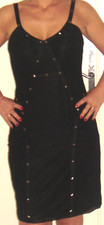 Robe bodycon tendance rock effet dentelle noir avec clous rivets MORGAN T L