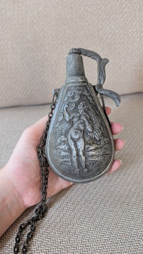 Ancien flacon gourde poudre - ancien,