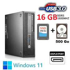 PC HP EliteDesk 705 G2 SFF AMD A4 PRO-8350B  16Go - SSD 256Go + HDD 500Go Win 11