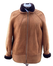 Manteau 3/4 peau lainée femme